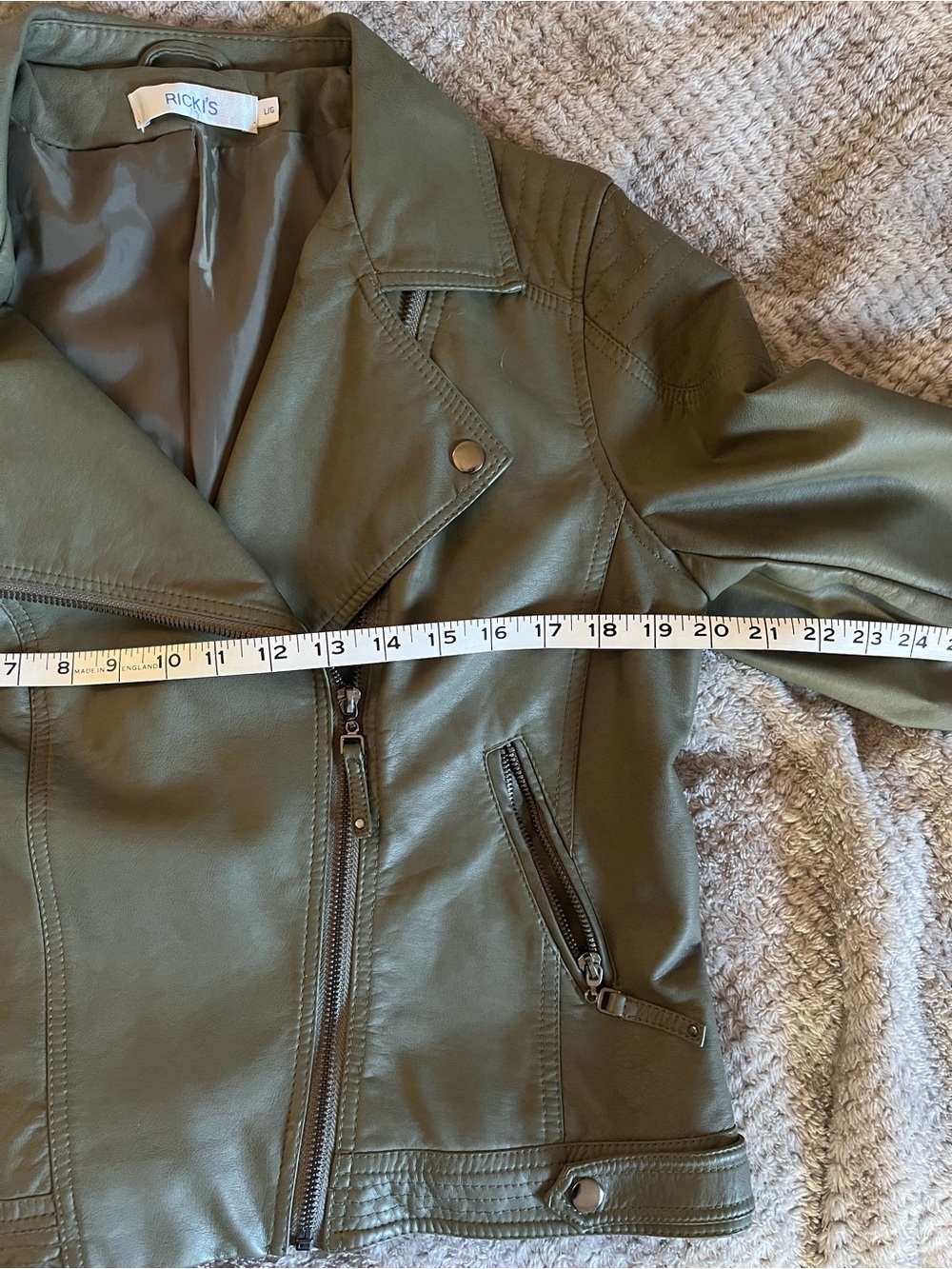 Army Green Moto Jacket - Picture 6 of 6